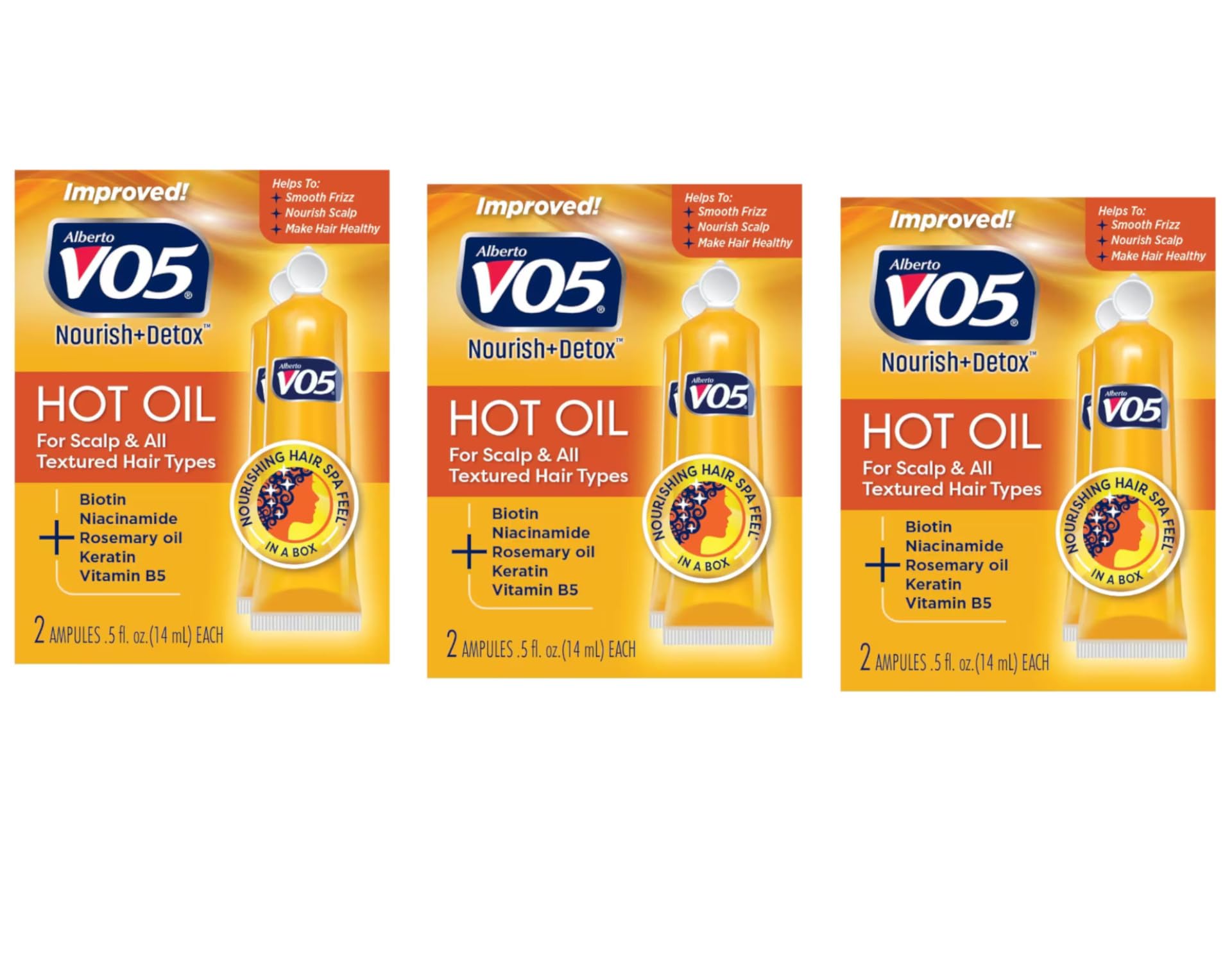 Vo5 Hot Oil Therapy Treatment 2 Count 0.5 Ounce (14ml) (3 Pack)